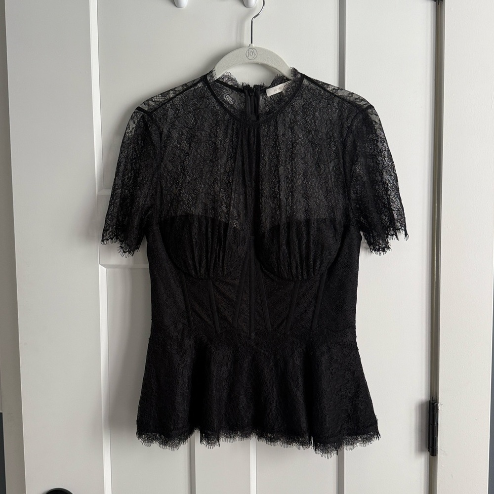 Jonathan Simkhai Kehlani Lace Yoke Corset Top - Picture 5 of 9